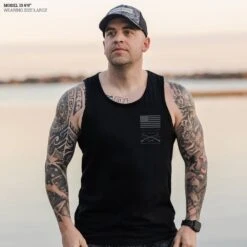 Men's Strength Through Suffering Tank - Black -Fashion Trend Clothing Store Model Info Poster 2000x2000 GS5813 StrengthThroughSufferingMen sTank Black