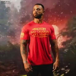 No Crayon Left Behind T-Shirt - Red 7 No Crayon Left Behind T-Shirt - Red -Fashion Trend Clothing Store Model Info Poster 2000x2000 GS5852NoCrayonLeftBehind