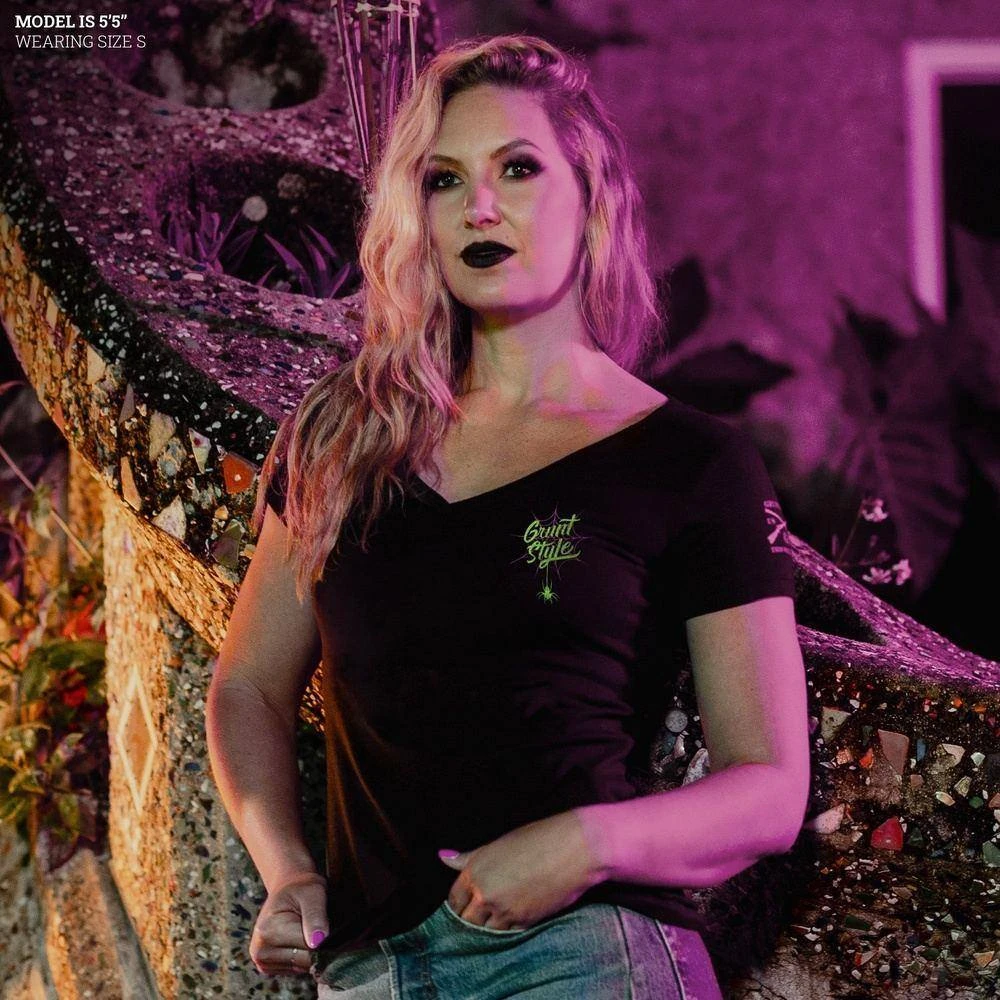 Women's Never Trust The Living V-Neck - Black 4 Women's Never Trust The Living V-Neck - Black - Image 2