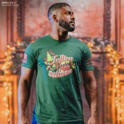 This Side Of The Nuthouse T-Shirt - Forest Green -Fashion Trend Clothing Store Model Info Poster 2000x2000 GS5945ThisSideoftheNuthouse