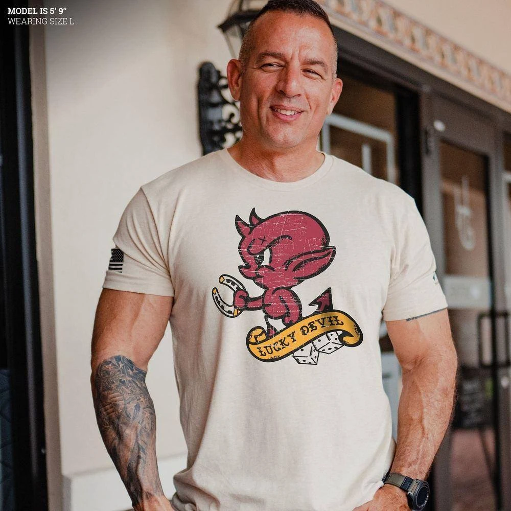 Lucky Devil T-Shirt - Sand 4 Lucky Devil T-Shirt - Sand - Image 2