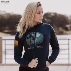 Women's Witch, Please Hoodie - Navy -Fashion Trend Clothing Store Model Info Poster 2000x2000 GS6235Witch PleaseHoodie