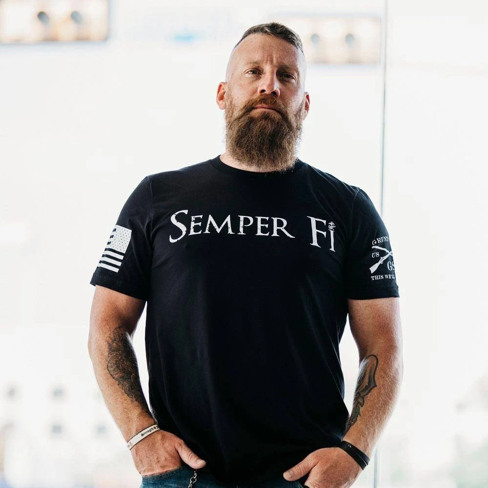 USMC - Semper Fi T-Shirt - Black 4 USMC - Semper Fi T-Shirt - Black - Image 2